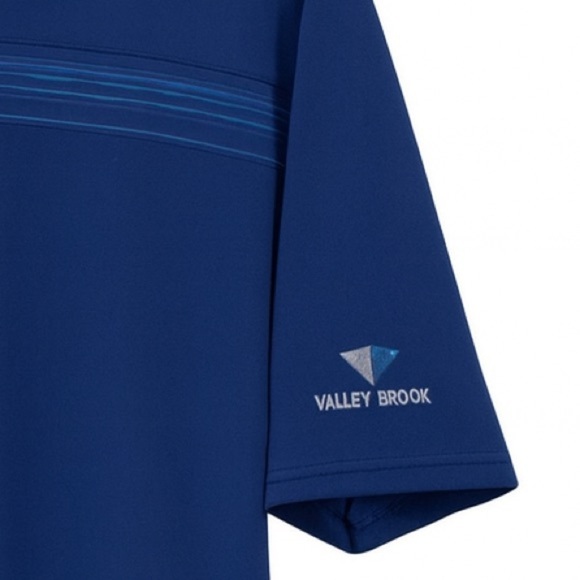 Ashworth Men's Large Valley Brook Golf Club Navy Dry-Fit Golf Polo Shirt PGA - Picture 2 of 2